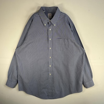 古着 ブルックスブラザーズ Brooks Brothers 長袖シャツ 胸ポケ 346 ボタンダウン XL ブルー系 チェック メンズ