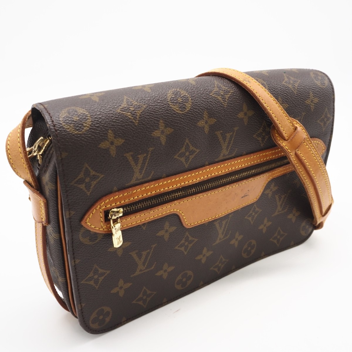 LOUIS VUITTON ルイ・ヴィトン モノグラム キャンバス サンジェルマン28 M51207 ショルダーバッグ ブラウン コーティングキャンバス レザー レディース