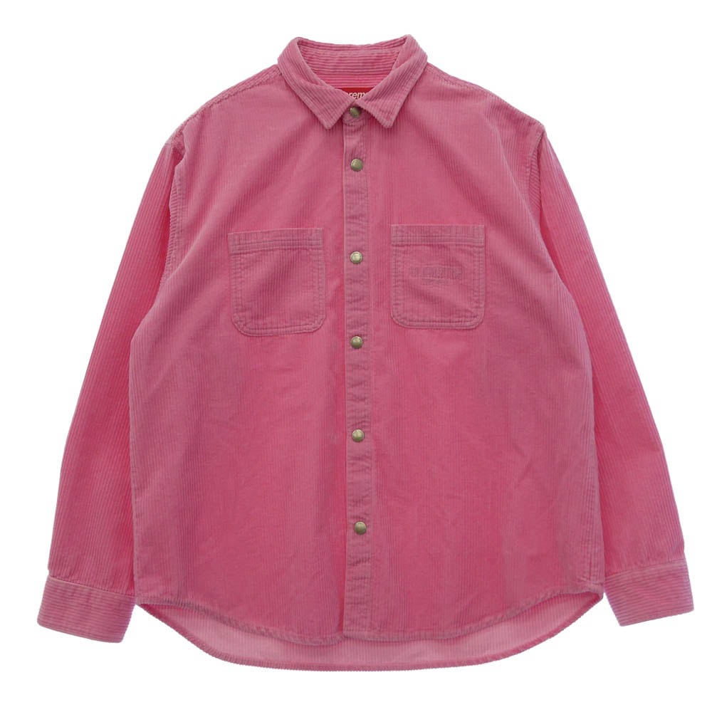 Supreme シュプリーム 25AW Wide Wale Corduroy Snap Shirt ワイド ウォール コーデュロイ スナップ シャツ ピンク系 M【中古】