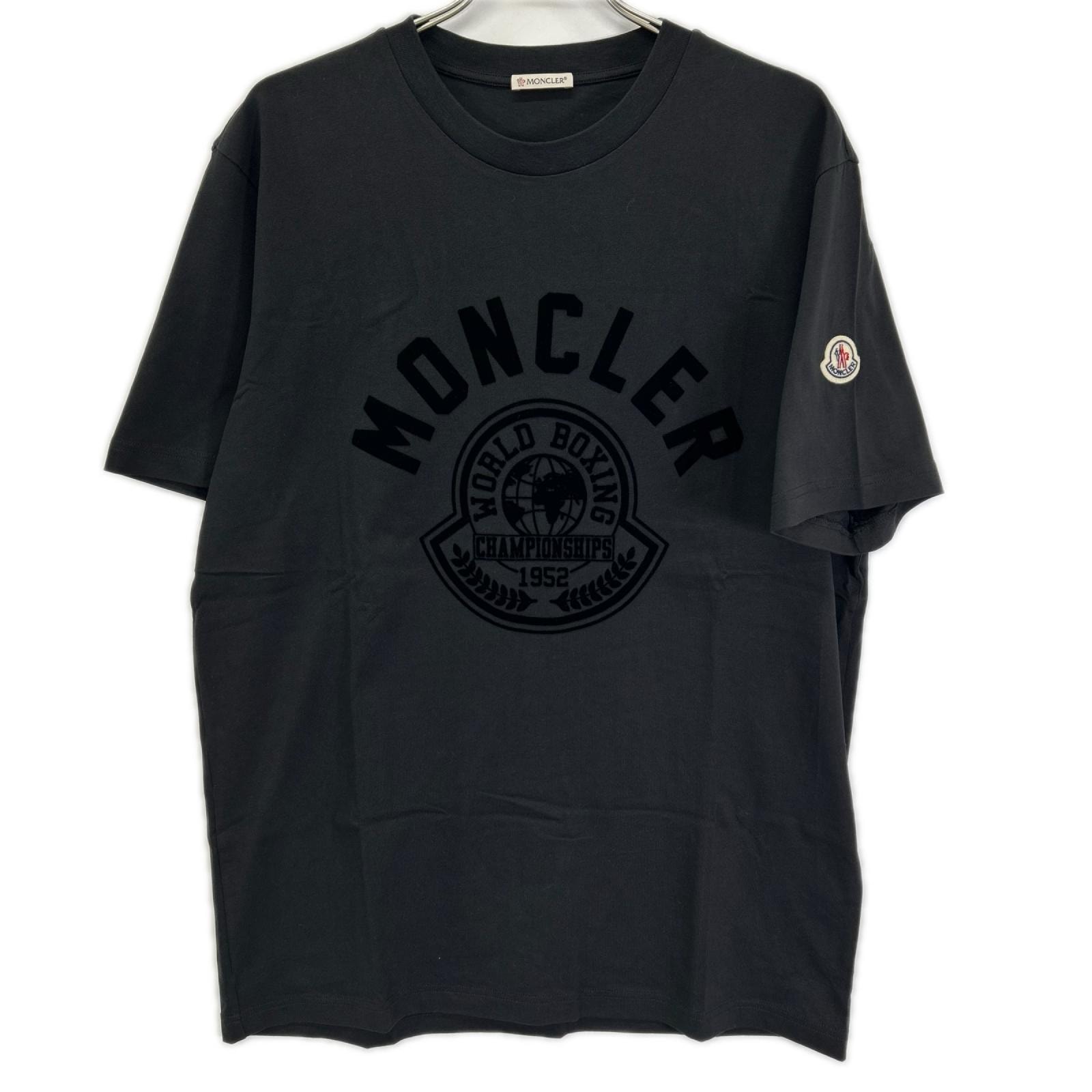 モンクレール 22年 ブラック ロゴ SS TSHIRT XXL