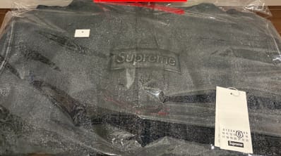 Supreme x MM6 Maison Margiela Foil Box Logo Hooded Sweatshirt "Black"