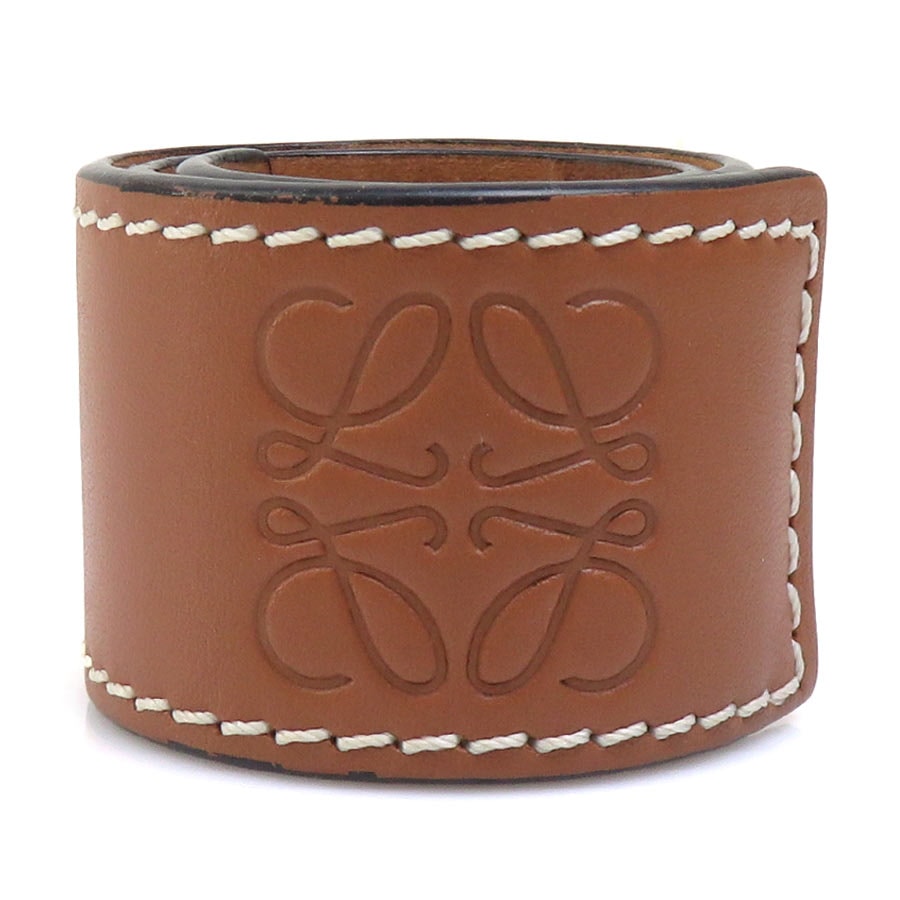 ロエベ LOEWE ブレスレット レザー ブラウン レディース【中古】 56662i