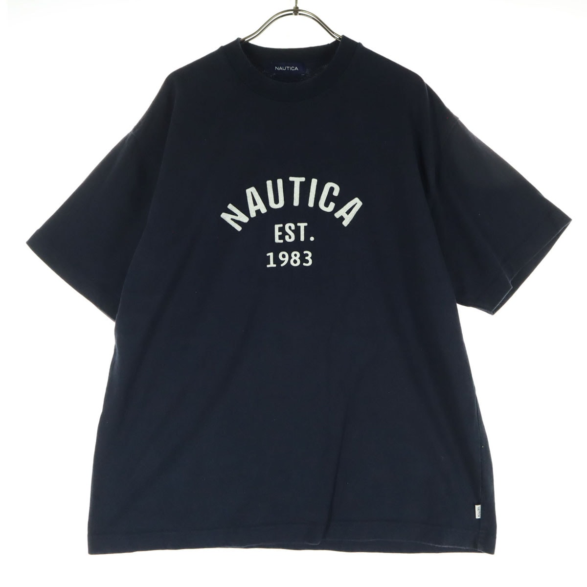 NAUTICA ノーティカ コットン ロゴワッペン 半袖 Tシャツ S ダークネイビー