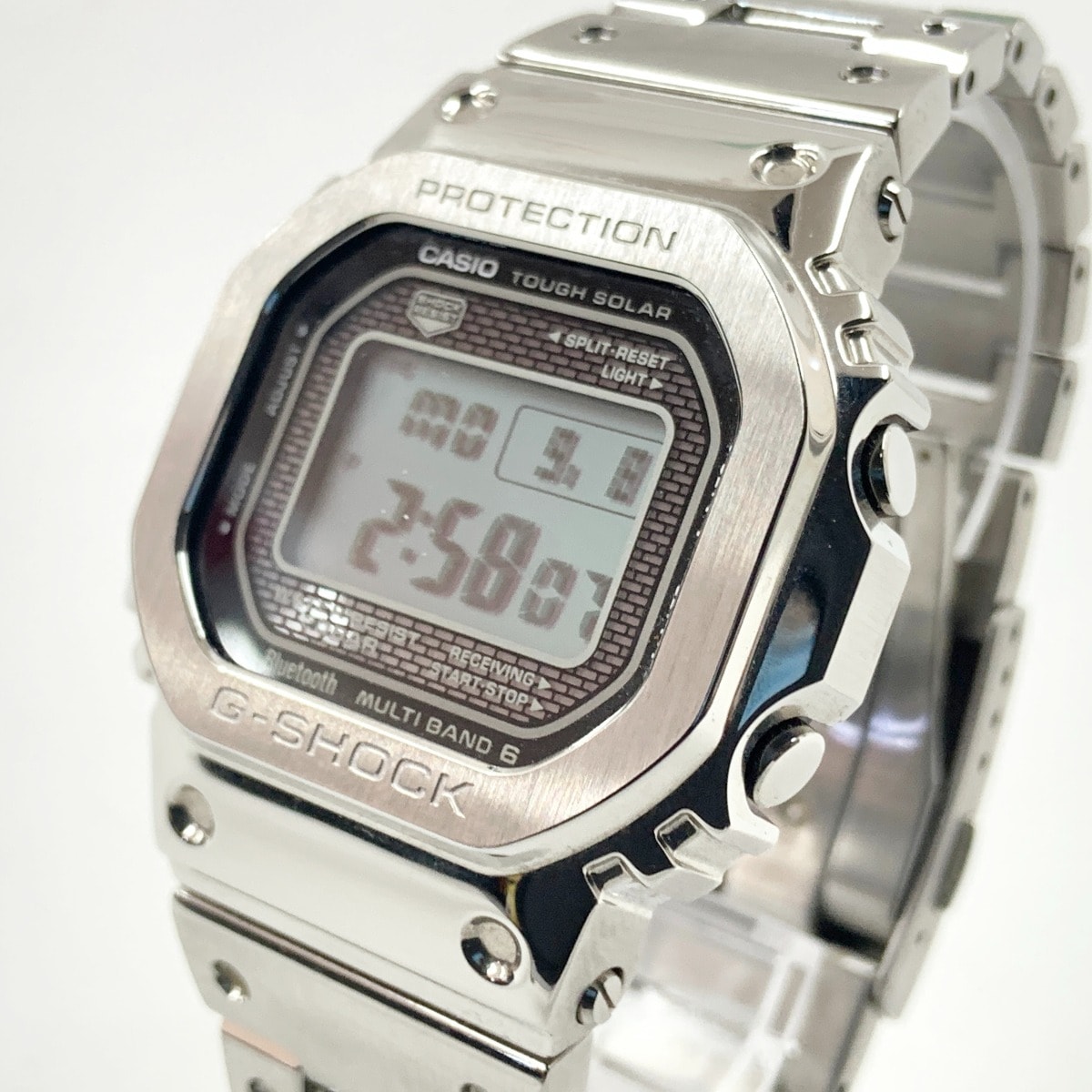 〇〇CASIO カシオ Gショック スマートフォンリンク ボーイズ ソーラー電波クォーツ 腕時計 GMW-B5000D-1JF シルバー