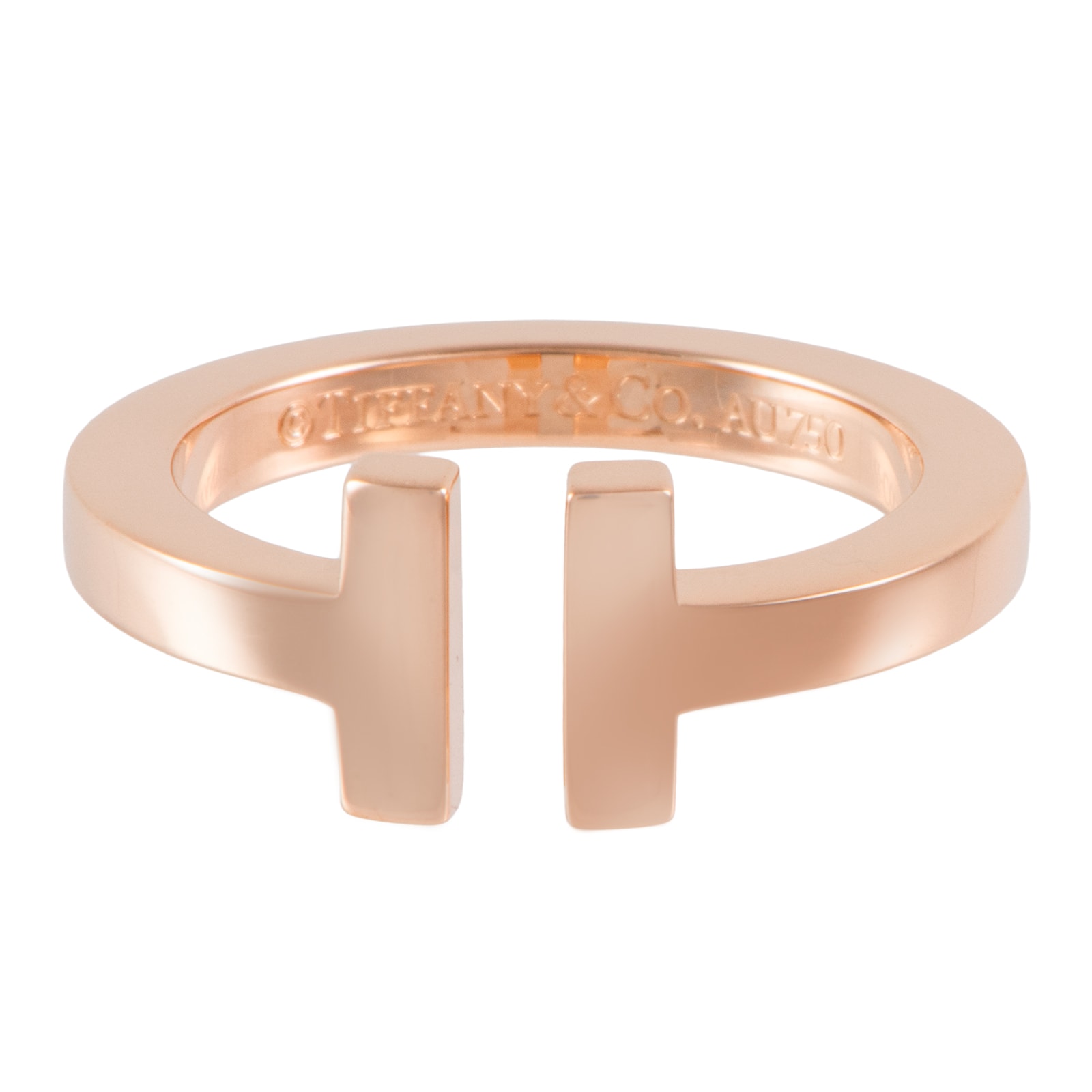 TIFFANY&Co. ティファニー ティファニーT スクエア リング・指輪 11.5号 ピンク ゴールド【中古】