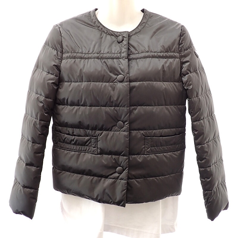 プラダ PRADA ノーカラー 38 29B831_R152_1DAB ダウンジャケット ナイロン グレー レディース【中古】【ABランク】