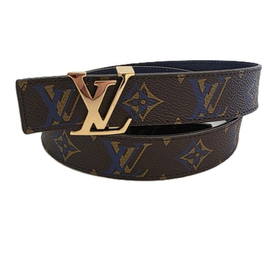 LOUIS VUITTON ルイ・ヴィトン サンチュール イニシャル モノグラムレインボー 80/32 ベルト M9793U モノグラム ブラウン ブルー メンズ【中古】