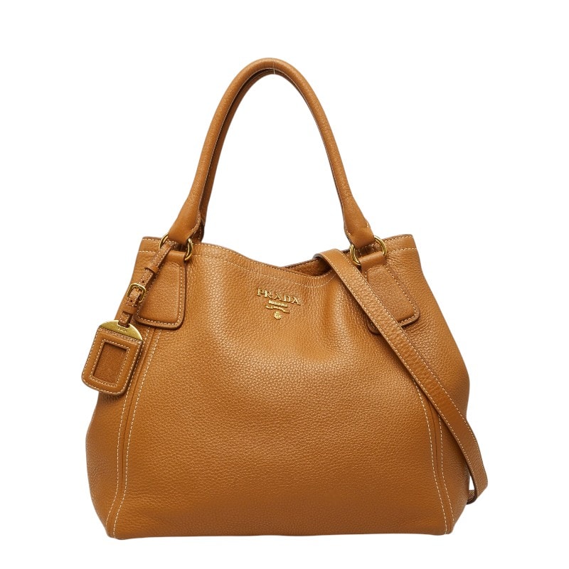 プラダ トートバッグ ショルダーバッグ 2WAY BN2534 キャラメル キャメル ヴィッテロダイノレザー レディース PRADA 【中古】