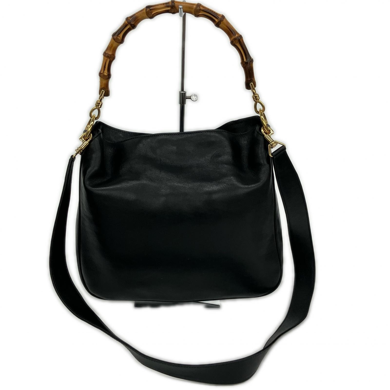 GUCCI グッチ 2wayショルダーバッグ バンブー レザー 001・1638・002113 ブラック