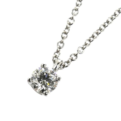 TIFFANY&Co. ティファニー Pt950プラチナ ソリティア ネックレス ダイヤモンド0.22ct 2.3g 40.5cm レディース【中古】