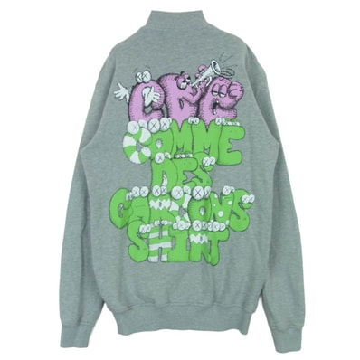COMME des GARCONS コムデギャルソン 21aw FH-T002 SHIRT シャツ KAWS カウズ ジップアップ スウェット ジャケット グレー系 M【中古】