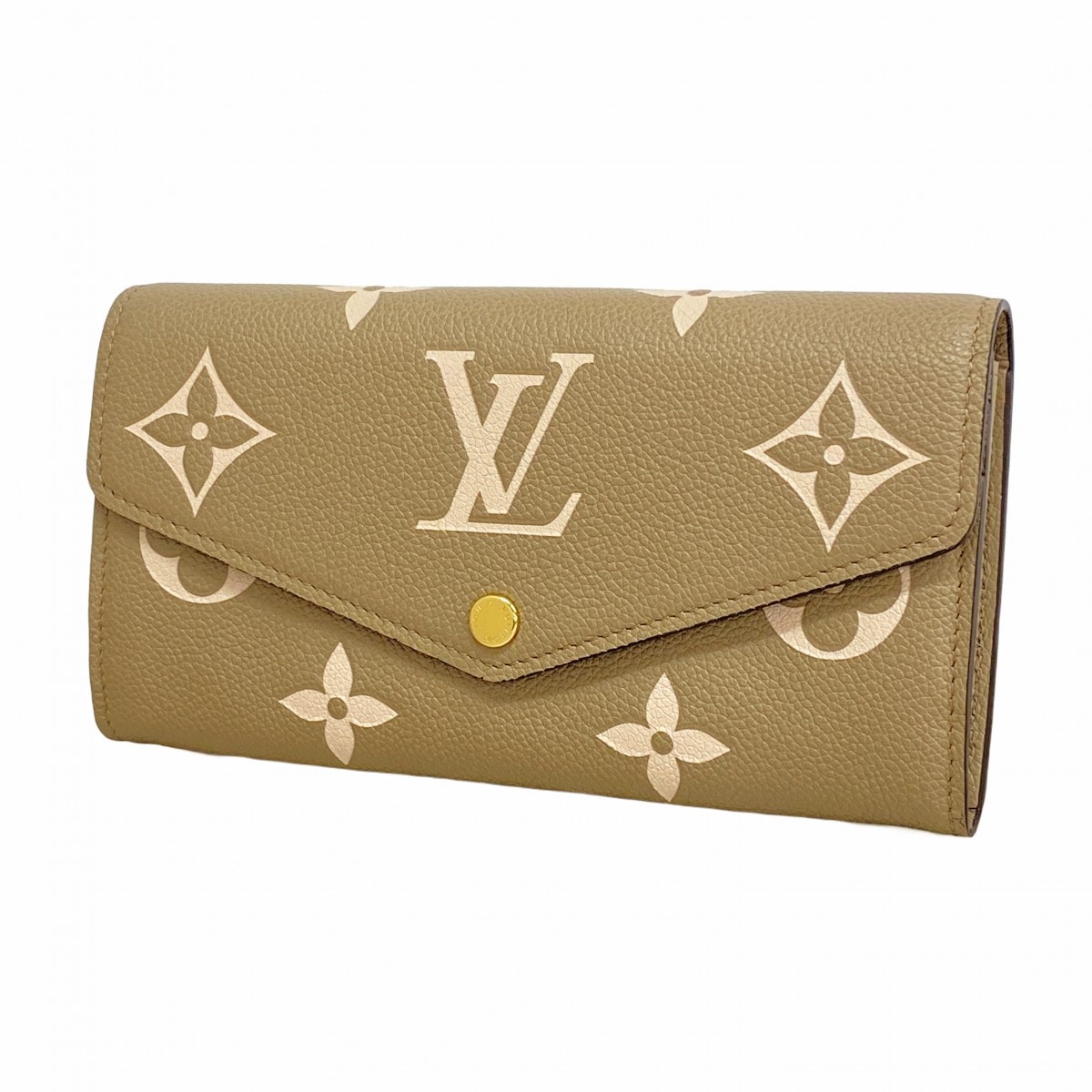 【6db1948-k】ルイヴィトン 長財布 モノグラム・アンプラント バイカラー ポルトフォイユサラNM M81049 トゥルトレール クレーム【中古】レディース