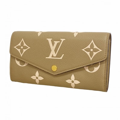 【6db1948-k】ルイヴィトン 長財布 モノグラム・アンプラント バイカラー ポルトフォイユサラNM M81049 トゥルトレール クレーム【中古】レディース