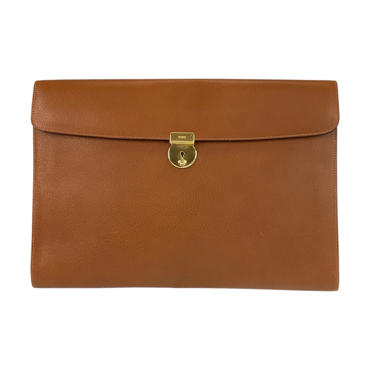 美品 GUCCI グッチ ブラウン ゴールド金具 レザー クラッチバッグ セカンドバッグ 602157 【中古】