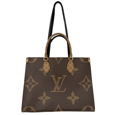 LOUIS VUITTON ルイヴィトン 2WAY オンザゴーMM ハンドバッグ トートバッグ 肩掛け M45321 モノグラムジャイアント モノグラム・リバース ブラウン 茶 ゴールド金具 レディース 美品【中古品】