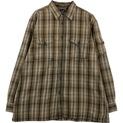 古着 90年代~ ギャップ GAP オールドギャップ 長袖 フランネルチェックシャツ メンズM相当 ヴィンテージ/eaa614022