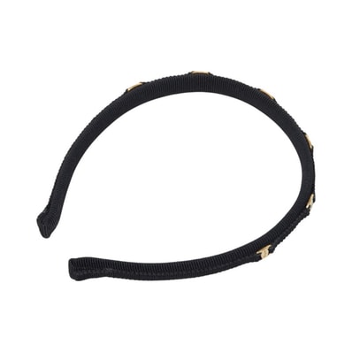 サルヴァトーレフェラガモ ヴァラ カチューシャ ヘアアクセサリー ブラック ゴールド キャンバス レディース Salvatore Ferragamo 【中古】
