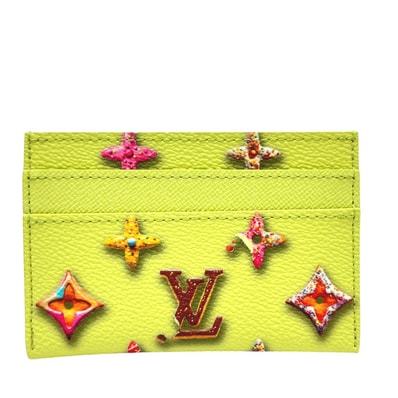 ルイヴィトン LOUIS VUITTON ポルト カルト・ダブル M28046 LV × TM 村上隆コラボ モノグラム・ドーナツ キャンバス カードケース レザー ピスタチオグリーン 新品