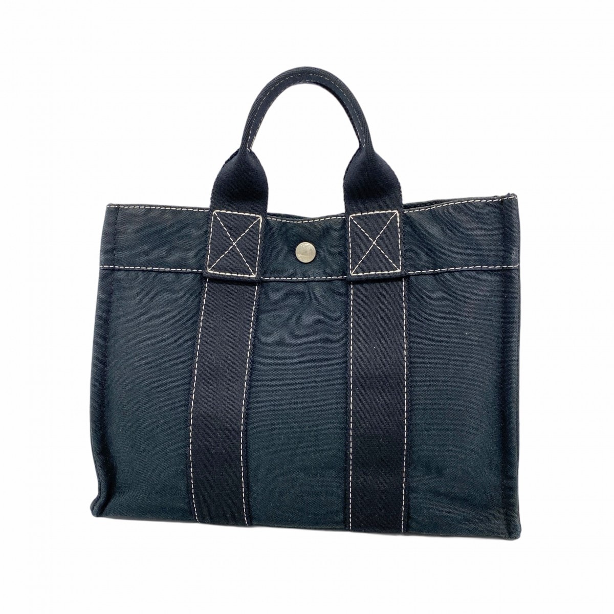 【6dd4693-k】エルメス ハンドバッグ ドーヴィルPM キャンバス ブラック シルバー金具【中古】メンズ レディース ユニセックス