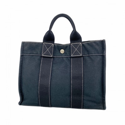 【6dd4693-k】エルメス ハンドバッグ ドーヴィルPM キャンバス ブラック シルバー金具【中古】メンズ レディース ユニセックス