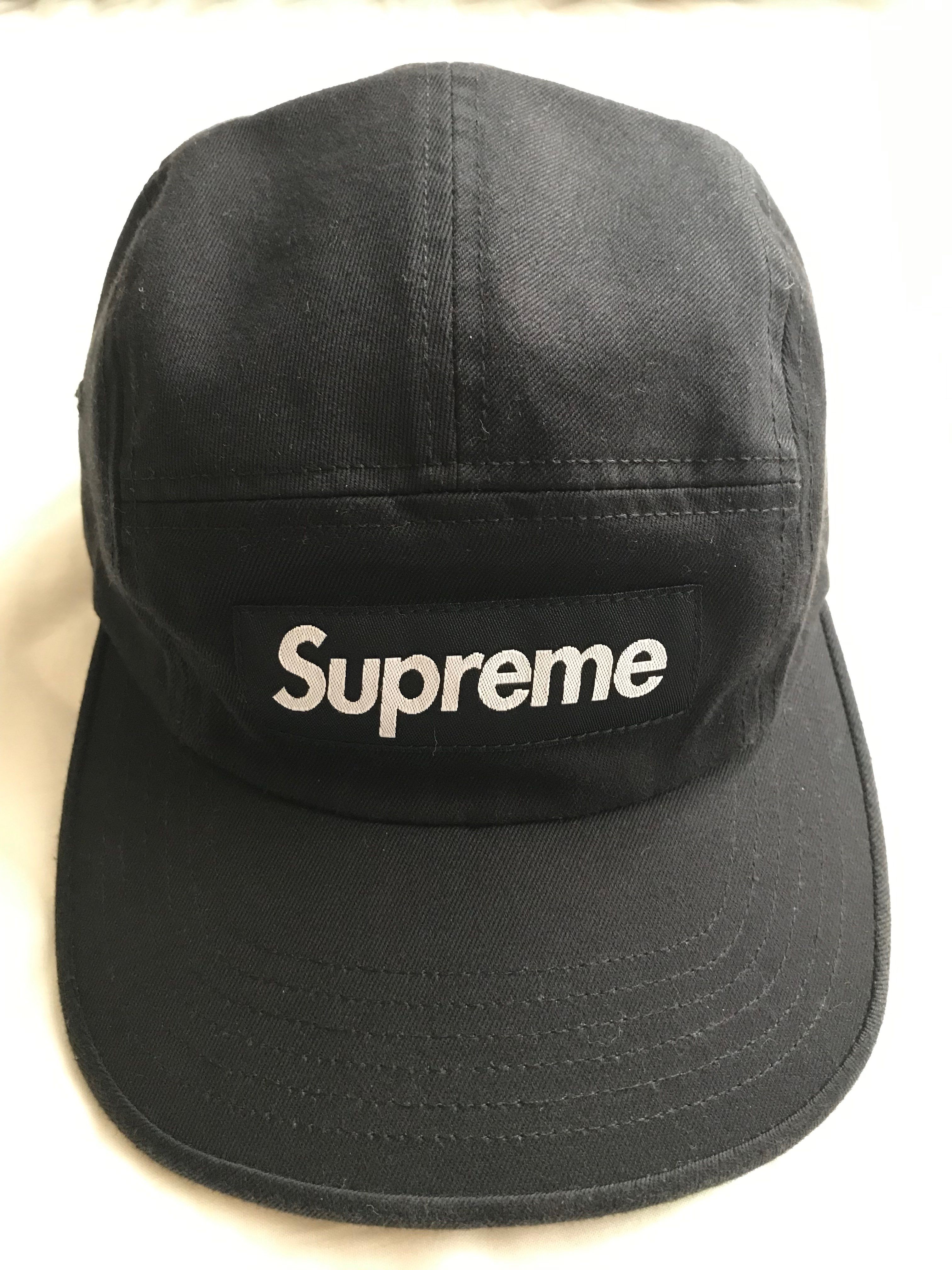 Supreme Washed Chino Twill Camp Cap "Black"(21FW)