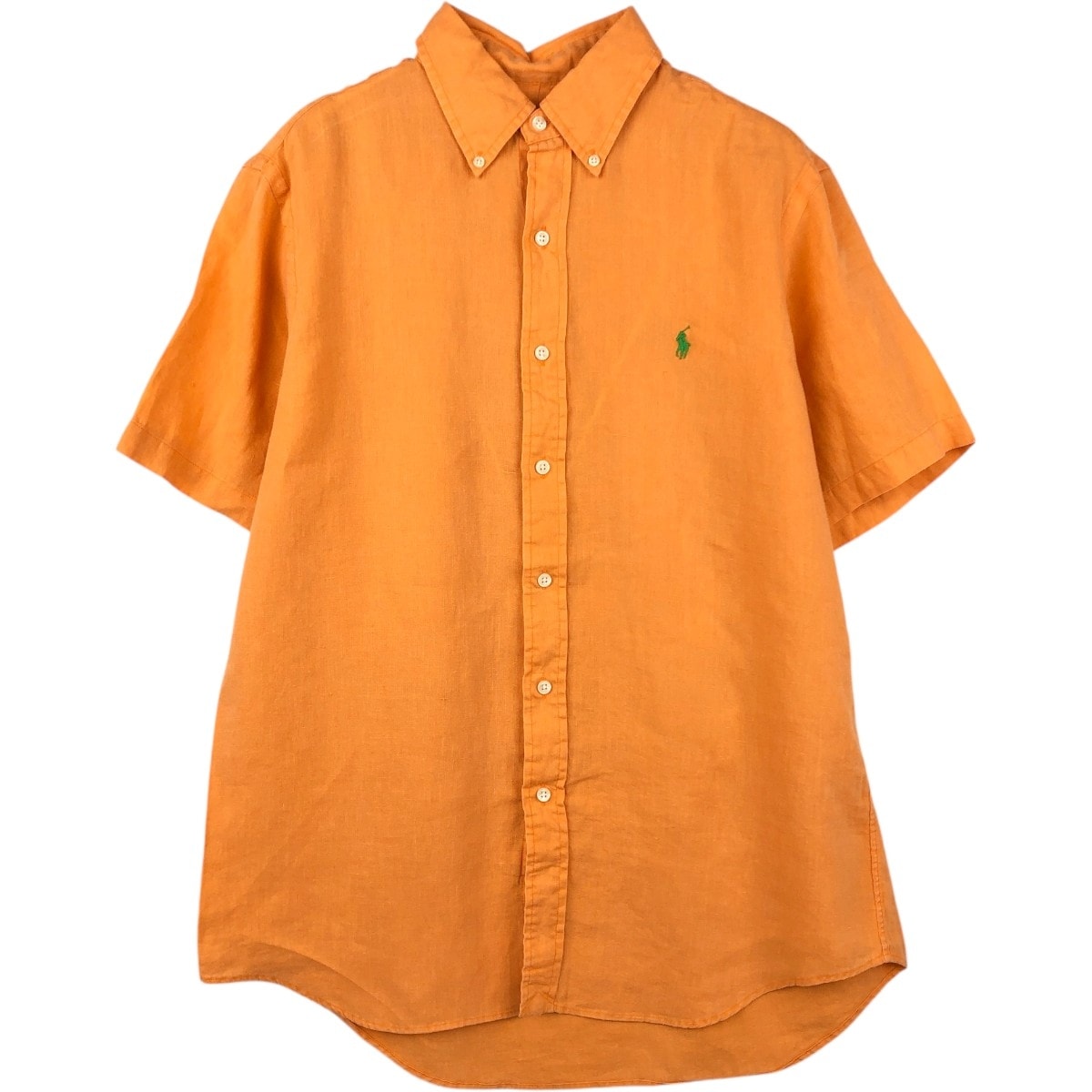 古着 ラルフローレン Ralph Lauren RALPH LAUREN 半袖 リネン ボタンダウンシャツ メンズM相当/eaa660731