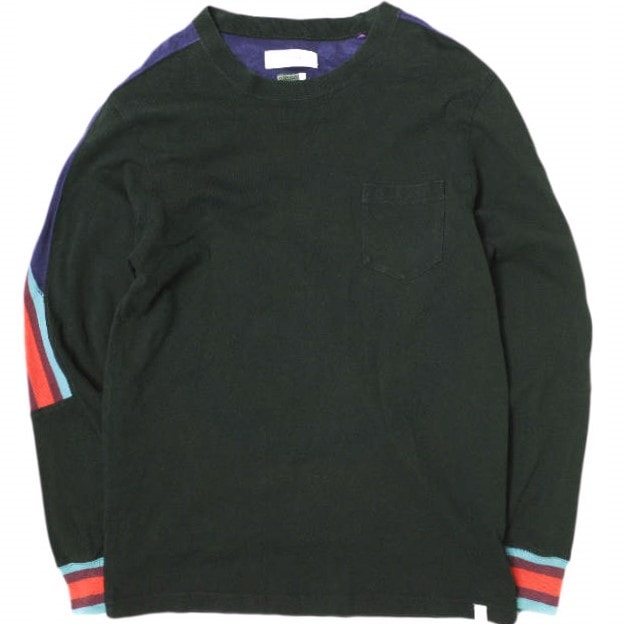 FACETASM ファセッタズム 日本製 RIB LONG SLEEVE TEE リブロングスリーブTシャツ PIPPA-SW-M04 3 BLACK 長袖 ポケT トップス g22018