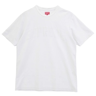 Supreme シュプリーム Tシャツ 19SS Chenille Arc Logo S/S Tee シェニール アーチ ロゴ ショートスリーブ クルーネック半袖 Tシャツ カットソー ホワイト系 S【中古】