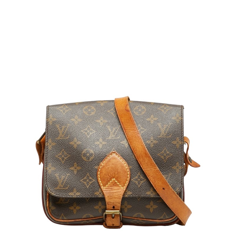 ルイ ヴィトン モノグラム カルトシェールMM 斜め掛け ショルダーバッグ M51253 ブラウン PVC レザー レディース LOUIS VUITTON 【中古】