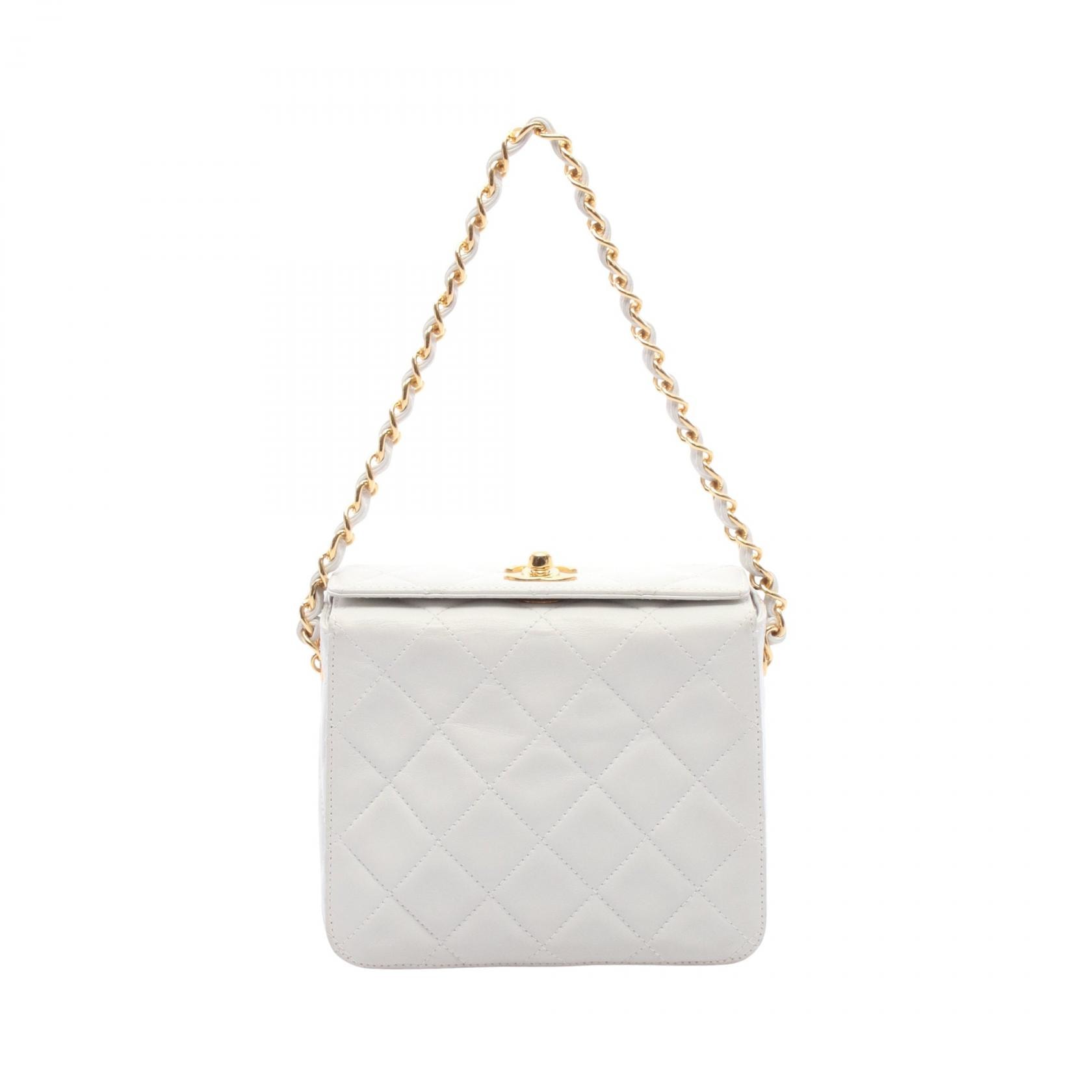 シャネル CHANEL マトラッセ ハンドバッグ バッグ ラムスキン(羊革) レディース ホワイト系 【中古】