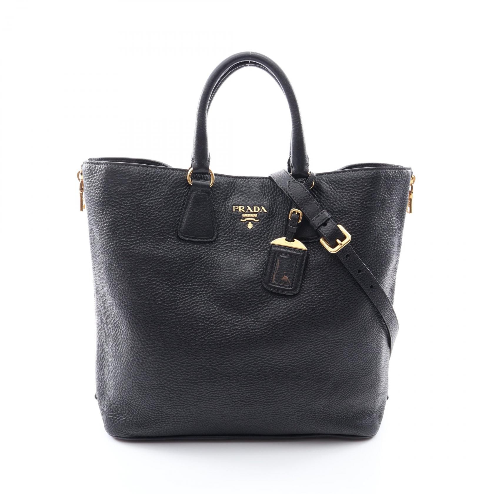プラダ PRADA 2WAY トートバッグ バッグ レザー レディース ブラック系 【中古】