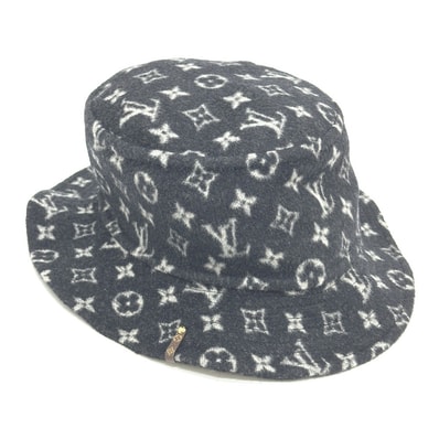 ルイヴィトン LOUIS VUITTON ボブ・キャリー オン M76742 アパレル ハット帽 帽子 バケットハット ボブハット ハット ウール ブラック 美品