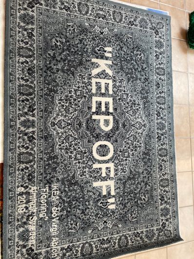 OFF-WHITE / IKEA "KEEP OFF" Rug 133x195 CM "Grey"