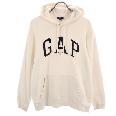 GAP ギャップ 長袖 スウェットパーカー S ホワイト 裏起毛