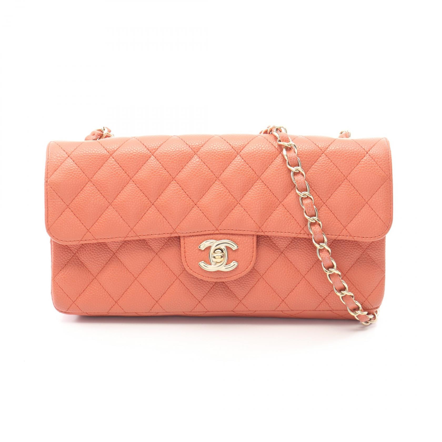 シャネル CHANEL マトラッセ イーストウエスト ショルダーバッグ バッグ キャビアスキン(グレインドカーフ) レディース オレンジ系 【中古】