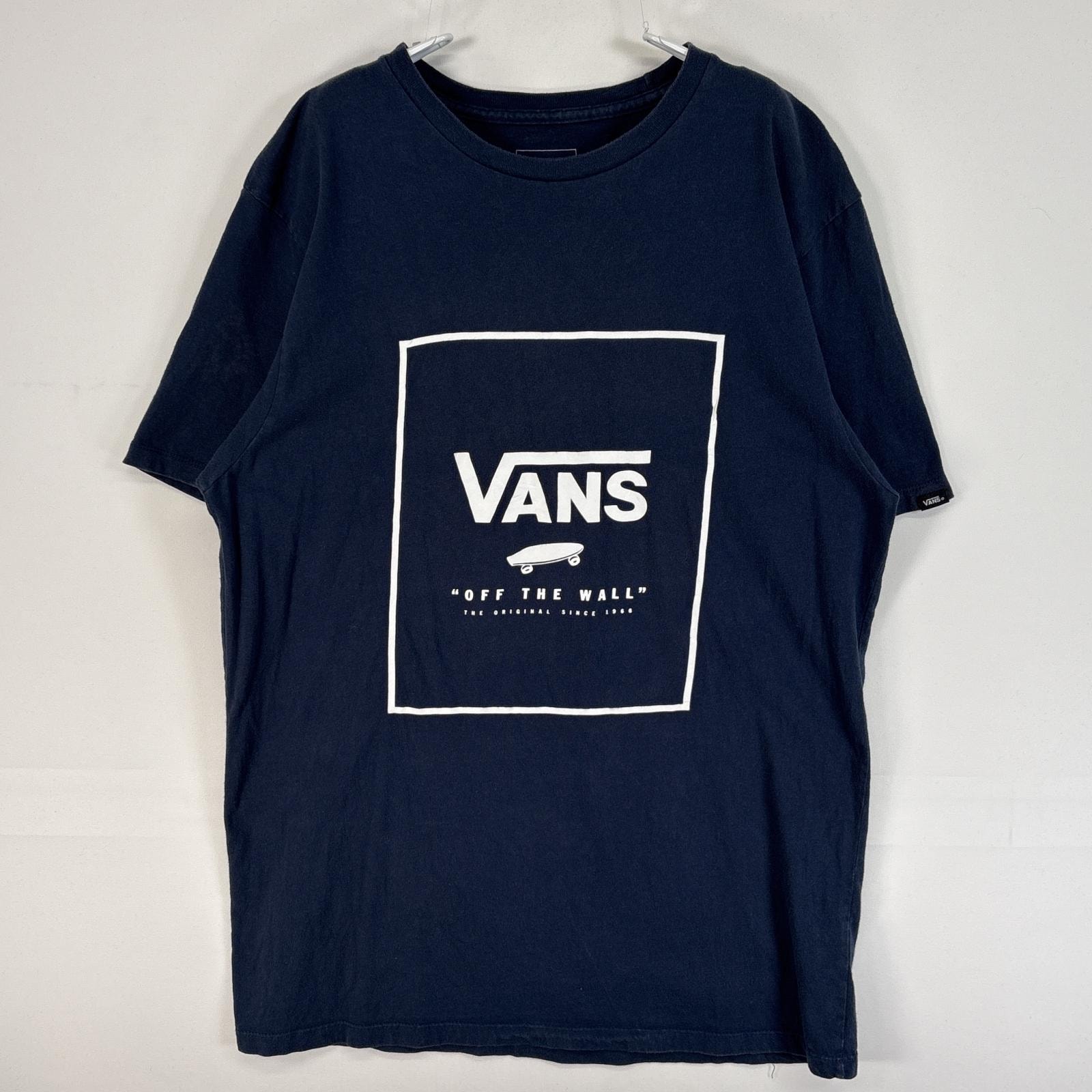 古着 バンズ VANS 半袖Tシャツ プリント スケボー クルーネック M ネイビー メンズ