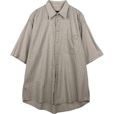 古着 バーバリー Burberry's 半袖 コットン チェックシャツ USA製 メンズL相当/eaa641451