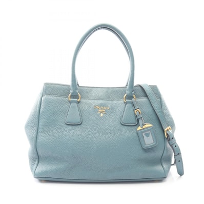 プラダ PRADA ヴィッテロダイノ 2WAY トートバッグ バッグ レザー レディース グリーン系 【中古】