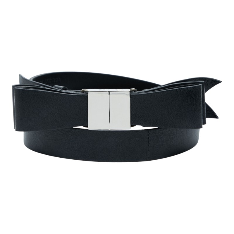 バレンシアガ リボン ベルト ブラック レザー メンズ BALENCIAGA 【中古】