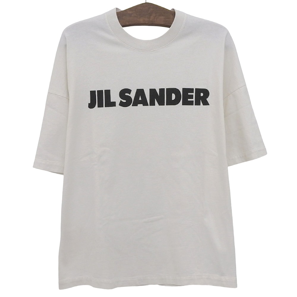 ジルサンダー ロゴ オーバーサイズ コットン Tシャツ トップス メンズ ホワイト L JSMU707045 L