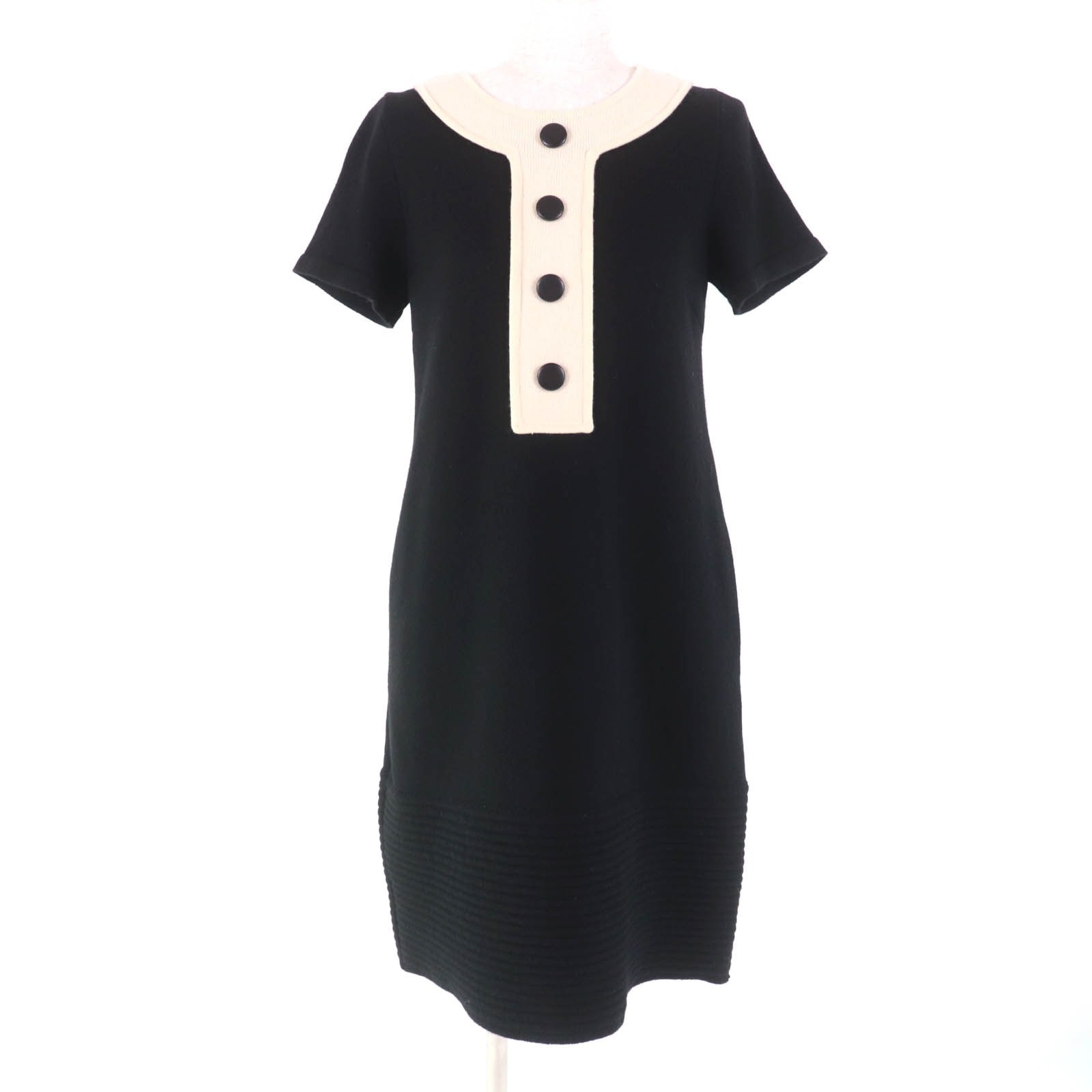極美品 フォクシー
 ワンピース ブラック アイボリー レディース 40 34932