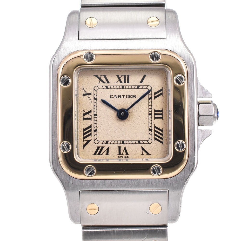 カルティエ CARTIER W20012C4 サントスガルベSM SS/K18YG アイボリー クォーツ レディース 良品 腕時計 E#146496