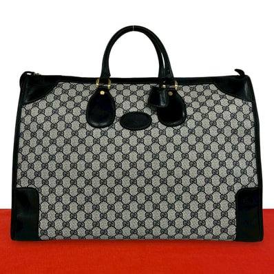 GUCCI グッチ GG 柄 レザー PVC ボストンバッグ ネイビー
33520
