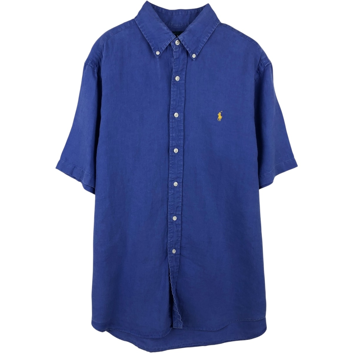 古着 ラルフローレン Ralph Lauren CLASSIC FIT クラシックフィット 半袖 リネン ボタンダウンシャツ メンズL相当/eaa641560