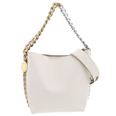 【値下げ】Stella McCartney ステラマッカートニー フレイム バケット チェーンバッグ ショルダーバッグ 7B0033 ポリエステル ベージュ レディース【中古】