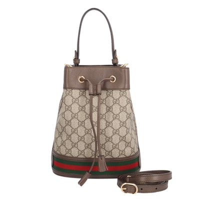 グッチ GGスモールバゲット オフィディア ショルダーバッグ GGスプリームキャンバス 550621 ベージュ レディース GUCCI 中古