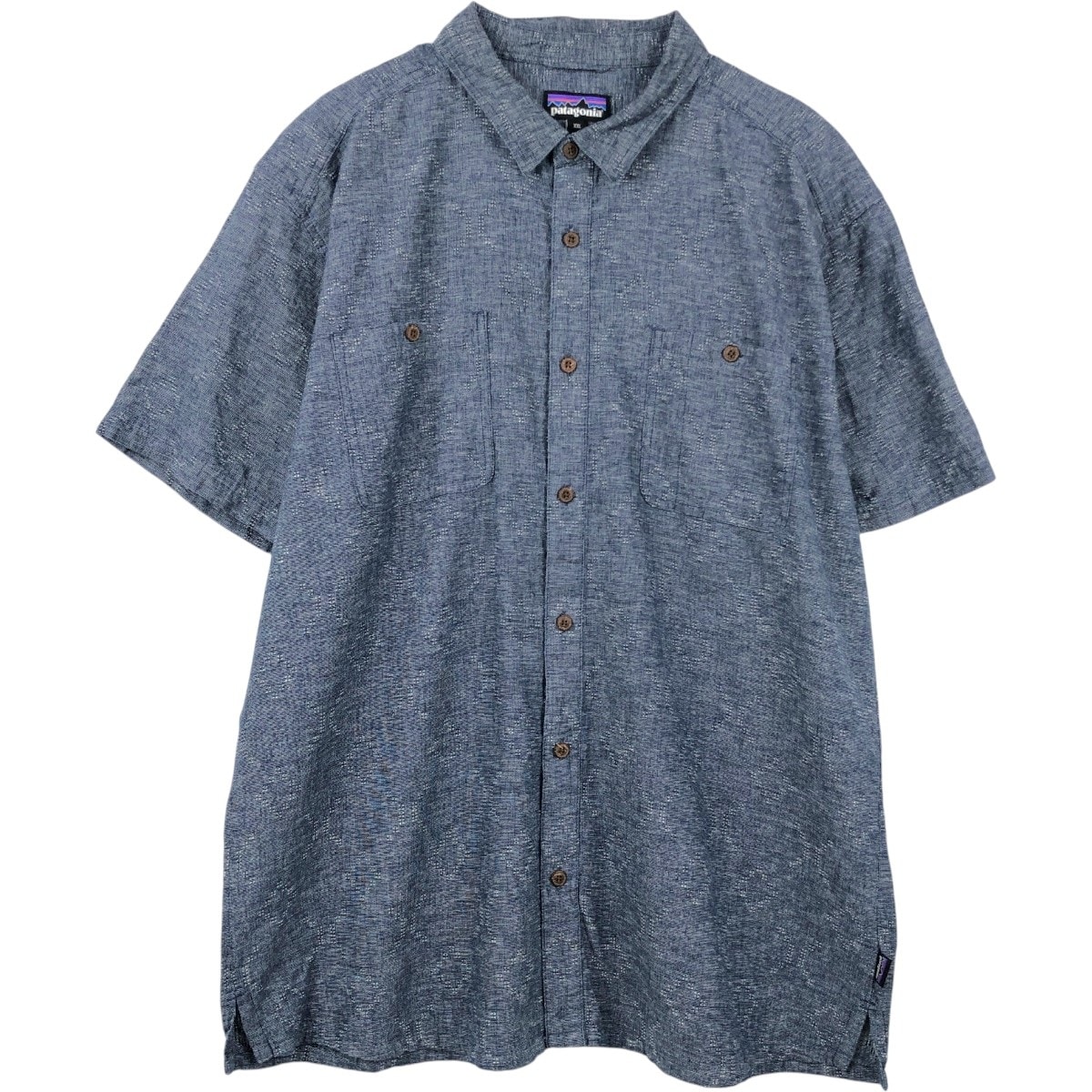 古着 パタゴニア Patagonia バックステップシャツ 53139SP21 総柄 半袖 コットン×ヘンプシャツ ボックスシャツ メンズXXL相当/eaa659110
