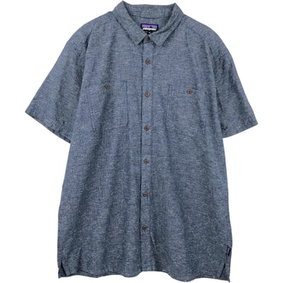 古着 パタゴニア Patagonia バックステップシャツ 53139SP21 総柄 半袖 コットン×ヘンプシャツ ボックスシャツ メンズXXL相当/eaa659110