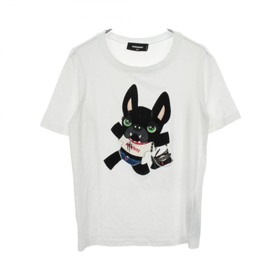 ディースクエアード DSQUARED2 ドッグ 半袖Tシャツ 衣料品 トップス コットン ラインストーン レディース ホワイト系 2024S75GD0440S2466 【中古】