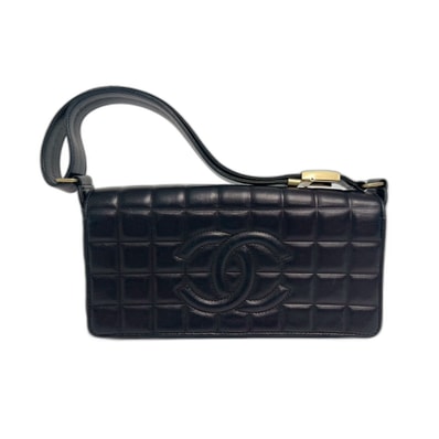 シャネル CHANEL チョコバー ショルダーバッグ ラムスキン【中古】